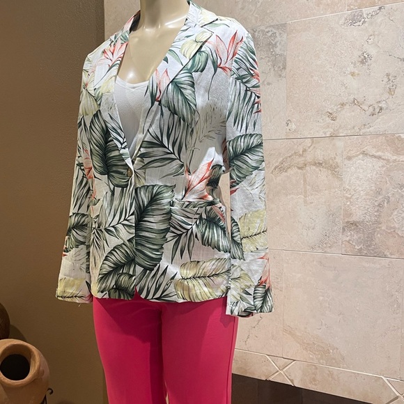 RD - koko floral linen blazer jacket nwt M - Picture 4 of 9